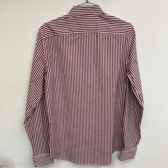 Men’s Zara Super Slim Fit Button Up Shirt Striped Red and White - Picture 5 of 6